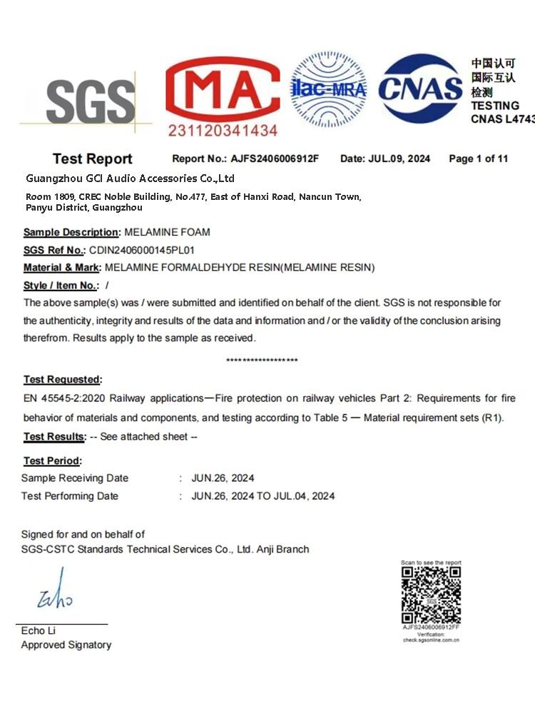 GCI sound deadening mat certificates 3